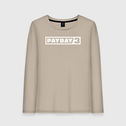 Лонгслив хлопковый женский Payday 3 logo, цвет: миндальный