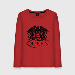 Лонгслив хлопковый женский Queen - logo, цвет: красный