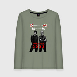 Лонгслив хлопковый женский Depeche Mode 2023 Memento Mori - Dave & Martin 04, цвет: авокадо