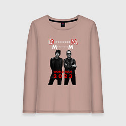 Лонгслив хлопковый женский Depeche Mode 2023 Memento Mori - Dave & Martin 04, цвет: пыльно-розовый