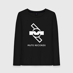 Лонгслив хлопковый женский Depeche Mode Mute Records Logo, цвет: черный