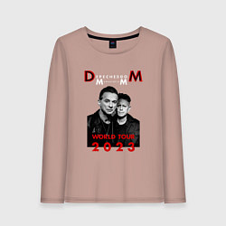 Лонгслив хлопковый женский Depeche Mode - Memento Mori Dave and Martin, цвет: пыльно-розовый