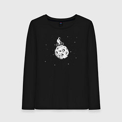 Лонгслив хлопковый женский Bike space, цвет: черный