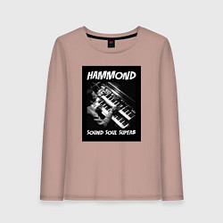 Лонгслив хлопковый женский Hammond - Sound Soul Superb, цвет: пыльно-розовый
