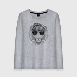 Лонгслив хлопковый женский Лев модный, цвет: меланж