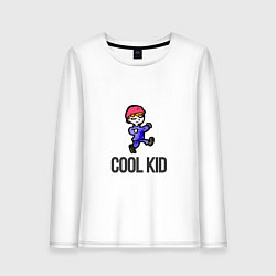 Лонгслив хлопковый женский Cool kid, цвет: белый