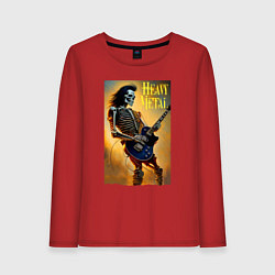 Женский лонгслив Heavy metal - skeleton - neural network