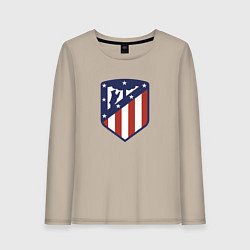 Лонгслив хлопковый женский Atletico Madrid FC, цвет: миндальный