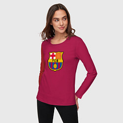 Лонгслив хлопковый женский Barcelona fc sport, цвет: маджента — фото 2