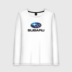 Лонгслив хлопковый женский Subaru sport auto, цвет: белый
