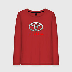 Лонгслив хлопковый женский Toyota sport auto brend, цвет: красный
