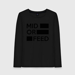 Лонгслив хлопковый женский Mid or feed, цвет: черный