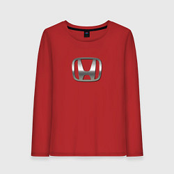 Лонгслив хлопковый женский Honda sport auto silver, цвет: красный