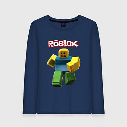 Лонгслив хлопковый женский Roblox бегущий персонаж, цвет: тёмно-синий