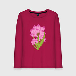 Женский лонгслив Букет летних цветов лотос