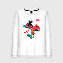 Лонгслив хлопковый женский Akira киберпанк аниме и манга, цвет: белый
