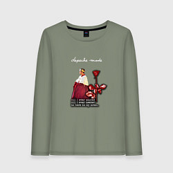 Лонгслив хлопковый женский Depeche Mode - Dave Gahan enjoy the silence, цвет: авокадо