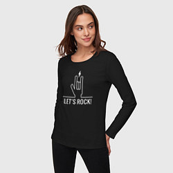 Лонгслив хлопковый женский Lets rock energy, цвет: черный — фото 2