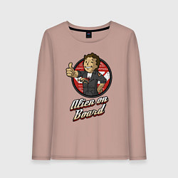 Лонгслив хлопковый женский Fallout - vault girl, цвет: пыльно-розовый