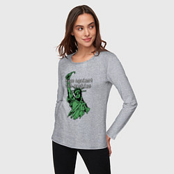 Лонгслив хлопковый женский Rage Against - statue of liberty, цвет: меланж — фото 2