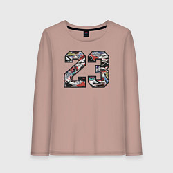 Лонгслив хлопковый женский Джордан 23, цвет: пыльно-розовый