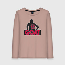 Лонгслив хлопковый женский Jordan goat, цвет: пыльно-розовый