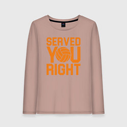 Лонгслив хлопковый женский Served you right, цвет: пыльно-розовый