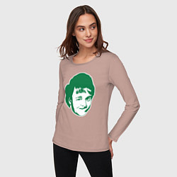 Лонгслив хлопковый женский Ларри Берд, цвет: пыльно-розовый — фото 2