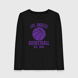 Лонгслив хлопковый женский Basketball Los Angeles, цвет: черный