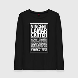 Лонгслив хлопковый женский Vince Carter, цвет: черный
