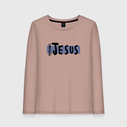 Лонгслив хлопковый женский Depeche Mode - personal jesus logo, цвет: пыльно-розовый