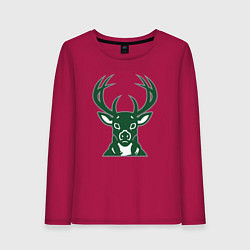 Лонгслив хлопковый женский Олень Милуоки, цвет: маджента
