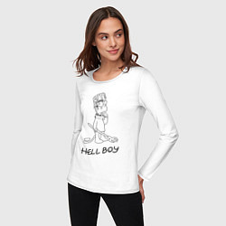 Лонгслив хлопковый женский Bart hellboy Lill Peep, цвет: белый — фото 2