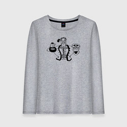 Лонгслив хлопковый женский Доктор Ливси весёлый, цвет: меланж