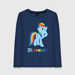 Лонгслив хлопковый женский Крутая Рейнбоу Дэш, цвет: тёмно-синий