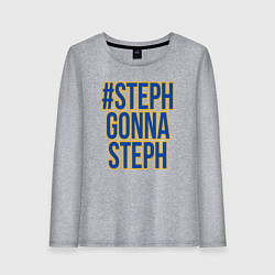 Лонгслив хлопковый женский Steph gonna Steph, цвет: меланж