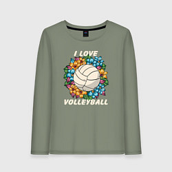 Женский лонгслив I love volleyball