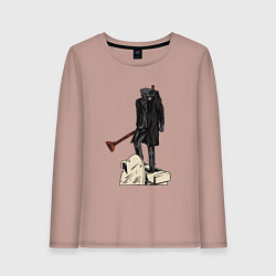 Лонгслив хлопковый женский Камерамен победил скибиди туалет, цвет: пыльно-розовый