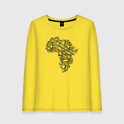 Лонгслив хлопковый женский Africa vibe, цвет: желтый