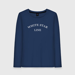 Лонгслив хлопковый женский White star line - копия дизайна экипажа на титаник, цвет: тёмно-синий
