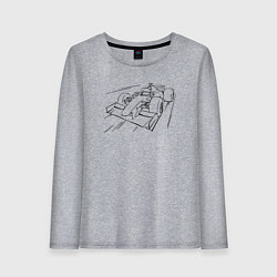 Лонгслив хлопковый женский Формула 1 контур, цвет: меланж
