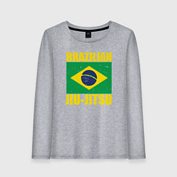 Лонгслив хлопковый женский Brazilian jiu-jitsu, цвет: меланж