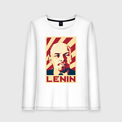 Лонгслив хлопковый женский Vladimir Lenin, цвет: белый