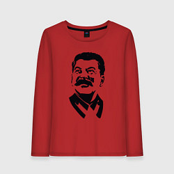 Лонгслив хлопковый женский Образ Сталина, цвет: красный
