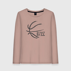 Лонгслив хлопковый женский Basket ball play, цвет: пыльно-розовый