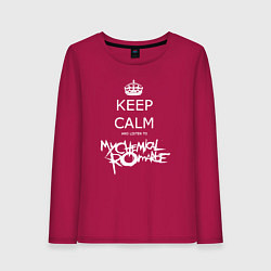 Лонгслив хлопковый женский My Chemical Romance keep calm, цвет: маджента