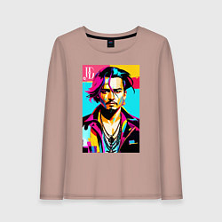 Женский лонгслив Джонни Депп - поп арт