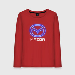Лонгслив хлопковый женский Mazda neon, цвет: красный