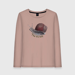 Лонгслив хлопковый женский The first, цвет: пыльно-розовый