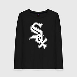 Лонгслив хлопковый женский Chicago white sox - baseball, цвет: черный